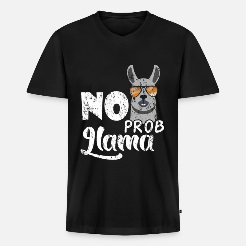 No Problama - Männer Premium Bio T-Shirt mit V-Ausschnitt - Schwarz