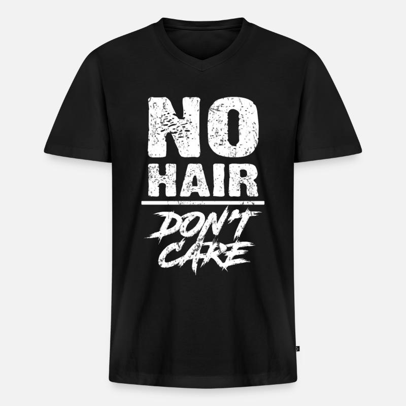 Glatze - Männer Premium Bio T-Shirt mit V-Ausschnitt - Schwarz