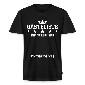 18. Geburtstag - Männer Premium Bio T-Shirt mit V-Ausschnitt - Schwarz - Vorne - Nico (187cm)