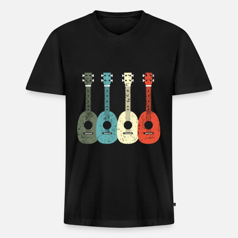 UKULELE - Männer Premium Bio T-Shirt mit V-Ausschnitt - Schwarz