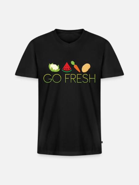 Go fresh - Men's Premium Organic T-shirt with V-neck - black