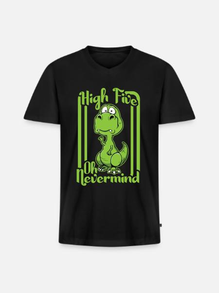 High five - Men's Premium Organic T-shirt with V-neck - black