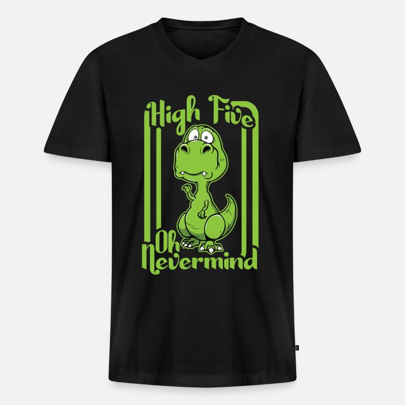 High five - Männer Premium Bio T-Shirt mit V-Ausschnitt - Schwarz