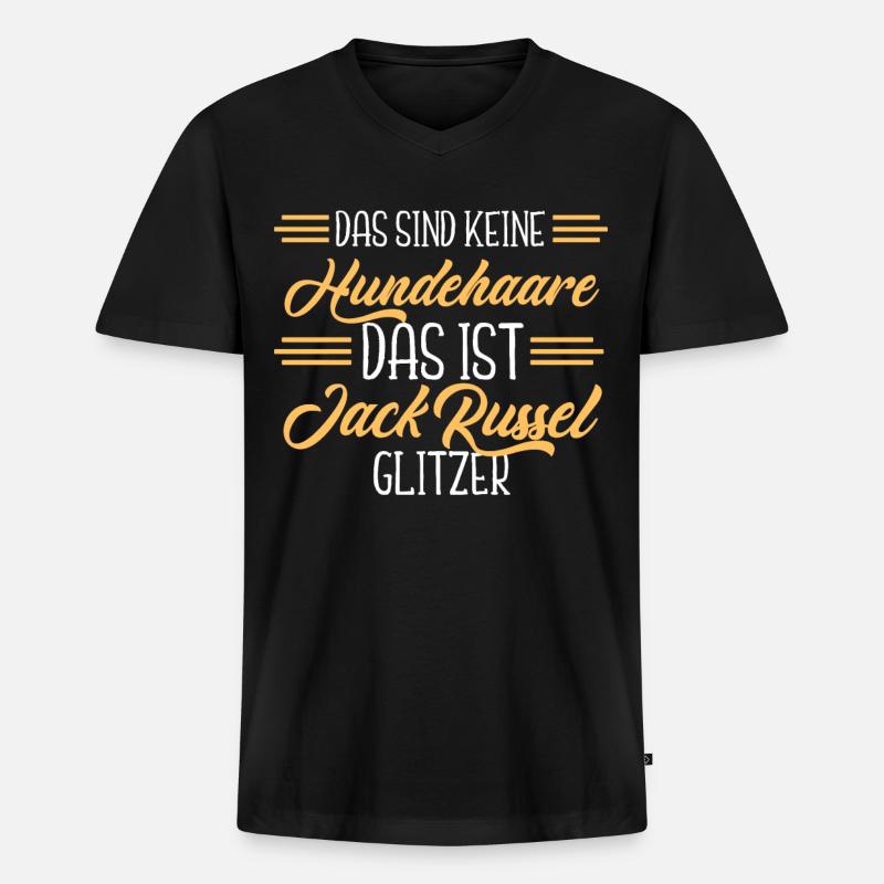 Jack Russel Terrier - Männer Premium Bio T-Shirt mit V-Ausschnitt - Schwarz