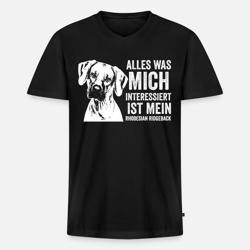 Rhodesian Ridgeback Hunderasse - Männer Premium Bio T-Shirt mit V-Ausschnitt - Schwarz