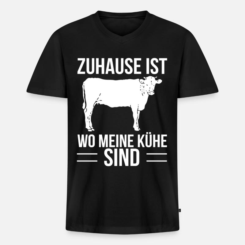 Bauer - Männer Premium Bio T-Shirt mit V-Ausschnitt - Schwarz
