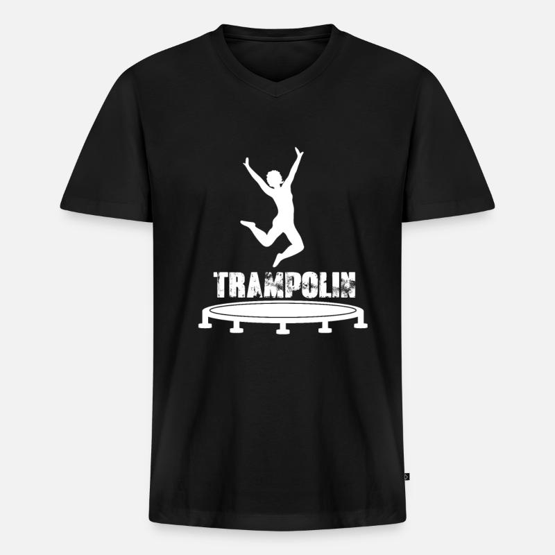 Trampolin Sport - Männer Premium Bio T-Shirt mit V-Ausschnitt - Schwarz