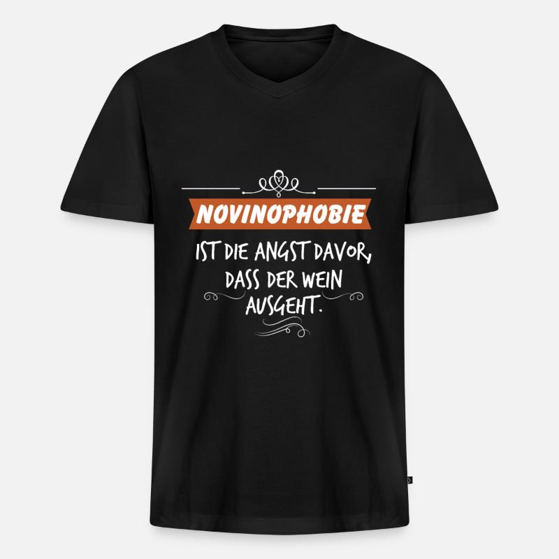 Wein Trinkspruch - Männer Premium Bio T-Shirt mit V-Ausschnitt - Schwarz