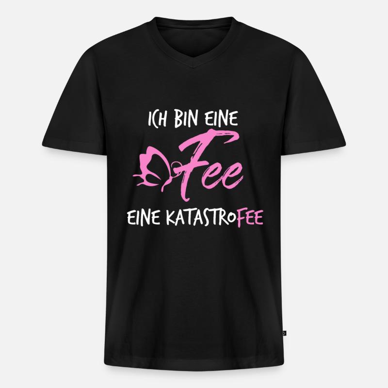Katastrofee - Männer Premium Bio T-Shirt mit V-Ausschnitt - Schwarz