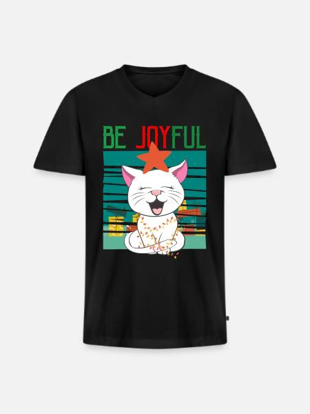 Noël = être heureux - T-shirt encolure en V Premium bio Homme - noir