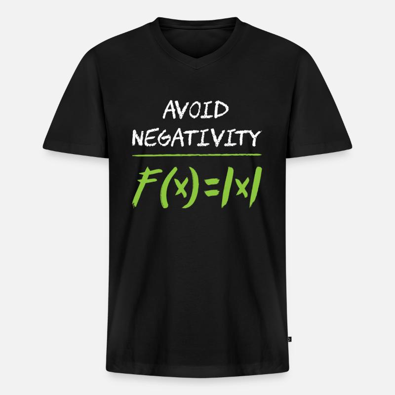 Avoid negativity math - Männer Premium Bio T-Shirt mit V-Ausschnitt - Schwarz
