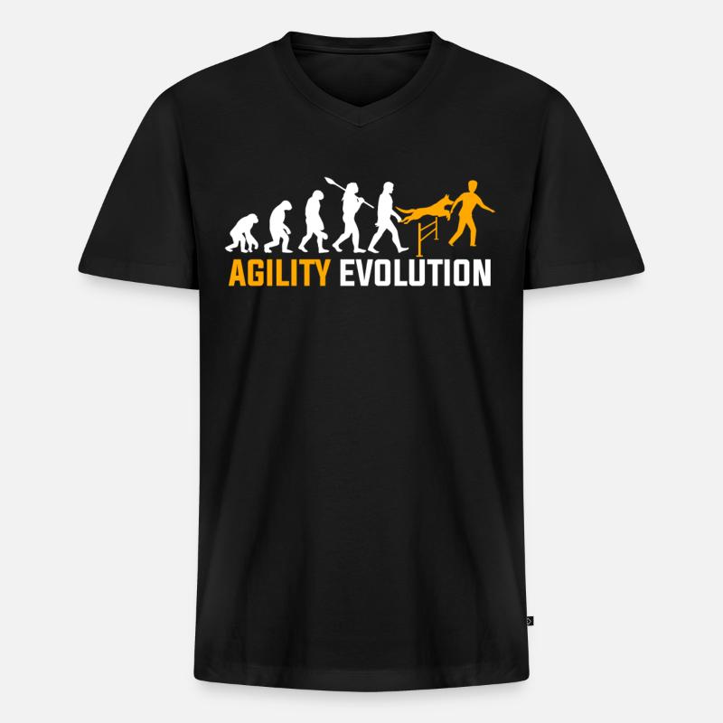 Agility Evolution - Männer Premium Bio T-Shirt mit V-Ausschnitt - Schwarz