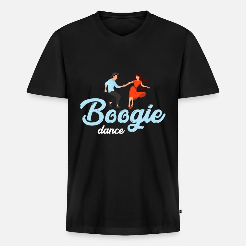 Boogie Woogie Dance - Männer Premium Bio T-Shirt mit V-Ausschnitt - Schwarz