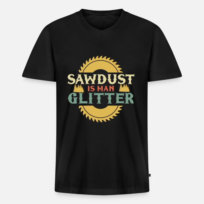 Holzschneider Geschenk - Männer Premium Bio T-Shirt mit V-Ausschnitt - Schwarz