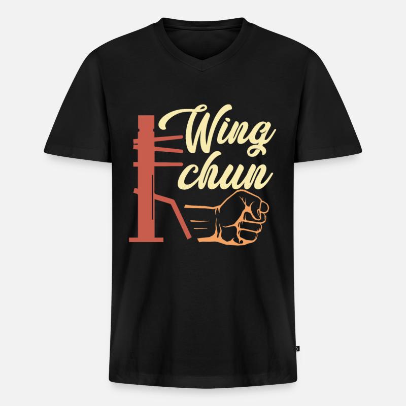 Wing Chun Geschenk - Männer Premium Bio T-Shirt mit V-Ausschnitt - Schwarz