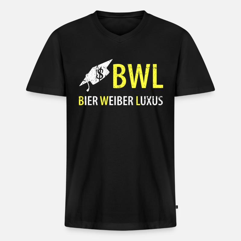 BWL - Männer Premium Bio T-Shirt mit V-Ausschnitt - Schwarz