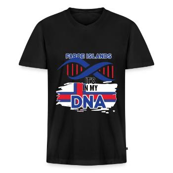 faröer inseln ist in meiner DNA - Männer Premium Bio T-Shirt mit V-Ausschnitt - Schwarz - Vorne - Nico (187cm)