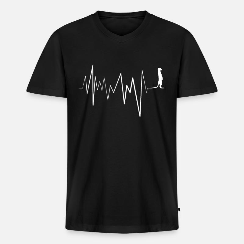 Erdmännchen - Männer Premium Bio T-Shirt mit V-Ausschnitt - Schwarz