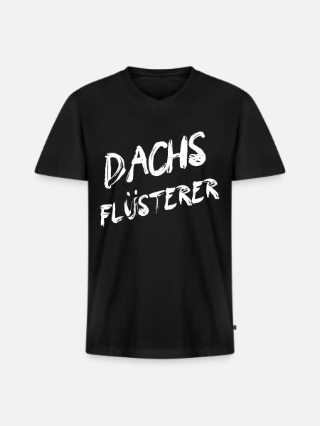 Dachs - Männer Premium Bio T-Shirt mit V-Ausschnitt - Schwarz