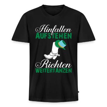 Linedance Tanzen Western Geschenk Spruch Lustig - Männer Premium Bio T-Shirt mit V-Ausschnitt - Schwarz - Vorne - Nico (187cm)