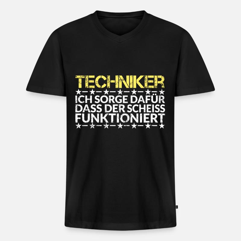 Techniker Technik Handwerker Handwerk Geschenkidee - Männer Premium Bio T-Shirt mit V-Ausschnitt - Schwarz