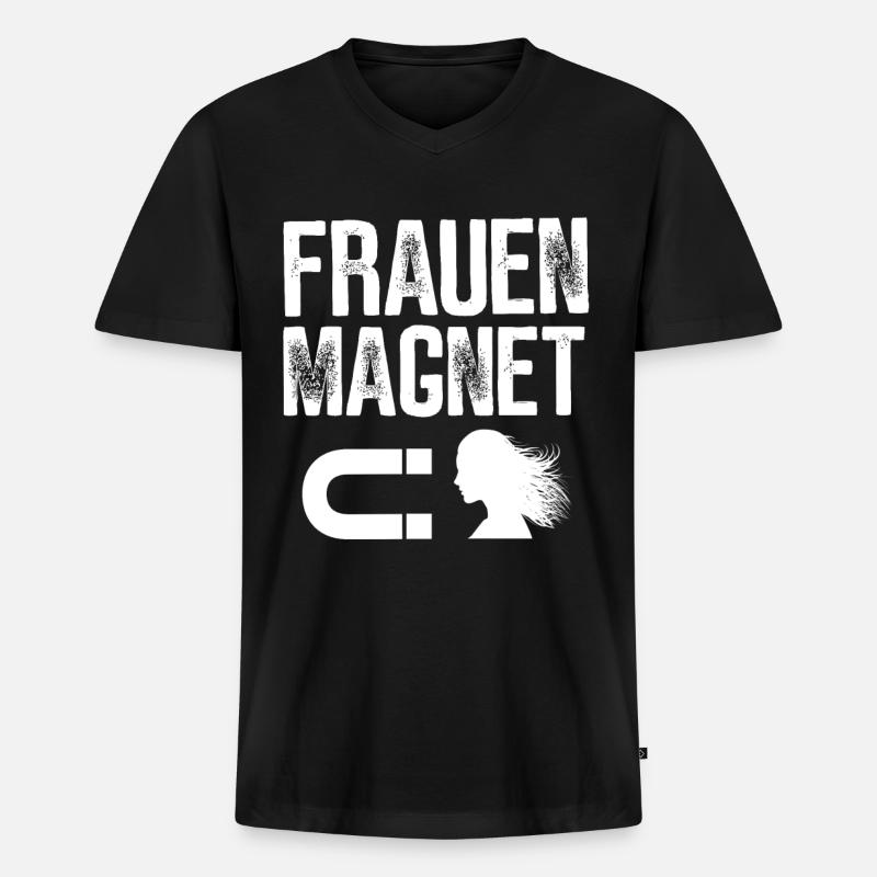 FRAUEN MAGNET GESCHENKIDEE LUSTIG MACHO - Männer Premium Bio T-Shirt mit V-Ausschnitt - Schwarz