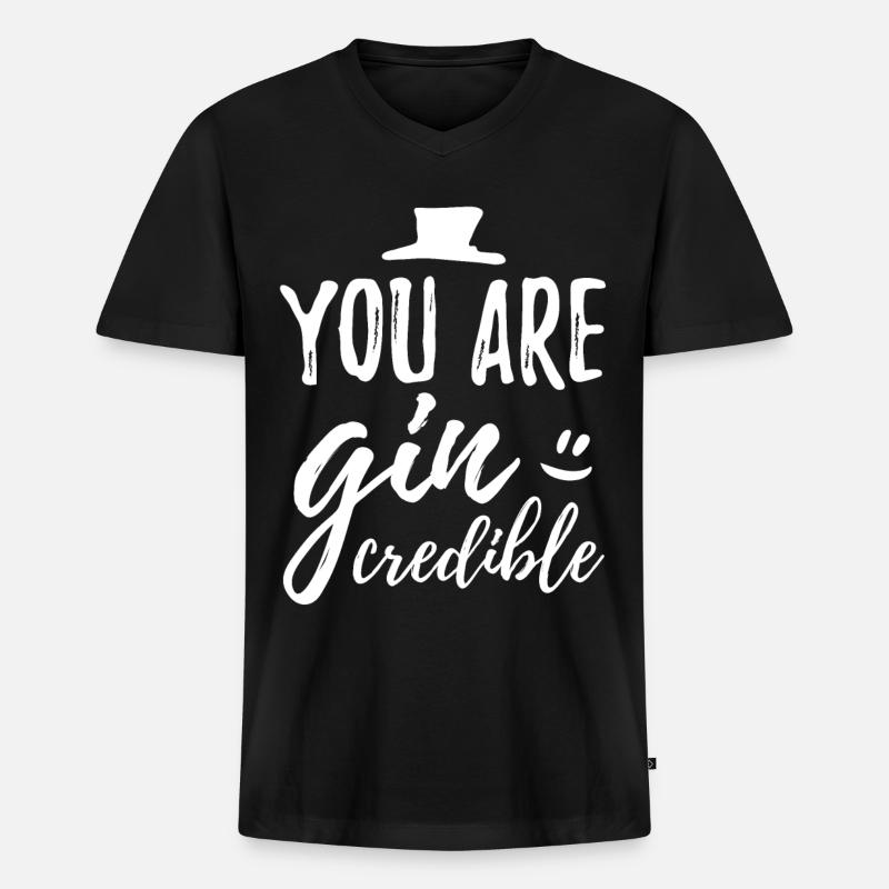 Gin - Männer Premium Bio T-Shirt mit V-Ausschnitt - Schwarz