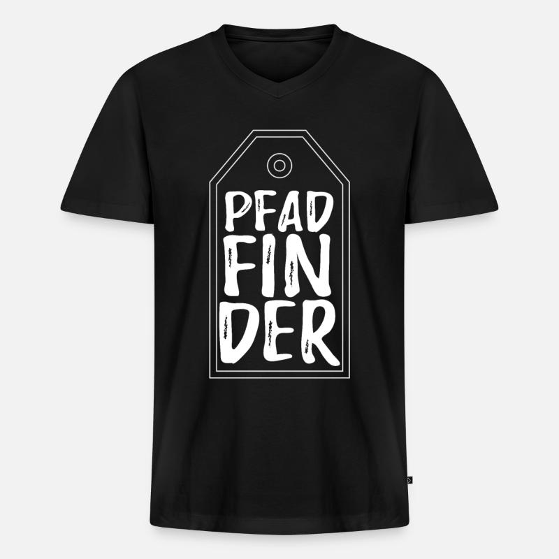 Pfadfinder - Männer Premium Bio T-Shirt mit V-Ausschnitt - Schwarz