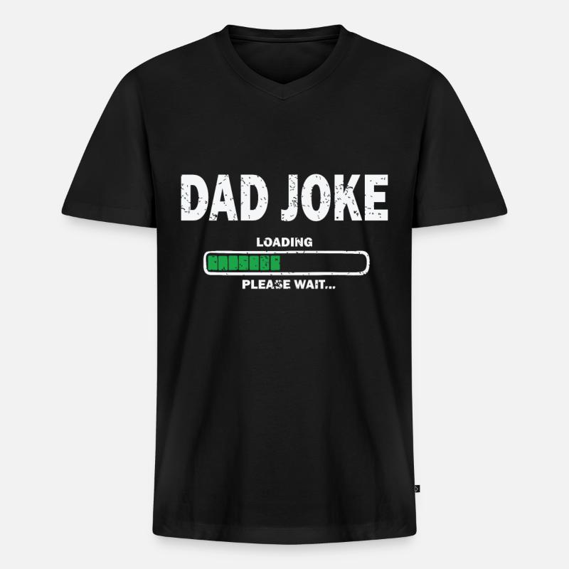 Dad Joke Loading - Männer Premium Bio T-Shirt mit V-Ausschnitt - Schwarz
