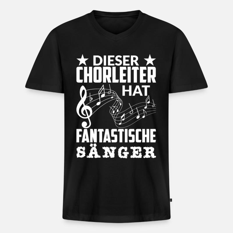 Lustiger Chorleiter Dirigent Spruch - Männer Premium Bio T-Shirt mit V-Ausschnitt - Schwarz