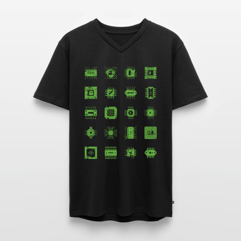 Microchips Microchip CPU Computer Scientist Hardware Men's Premium Organic T-shirt with V-neck