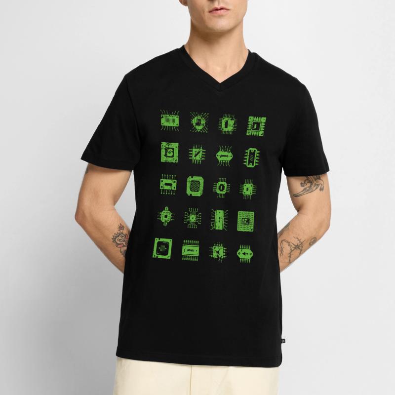 Microchips Microchip CPU Computer Scientist Hardware Men's Premium Organic T-shirt with V-neck