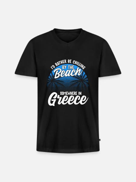 Greece - Men's Premium Organic T-shirt with V-neck - black