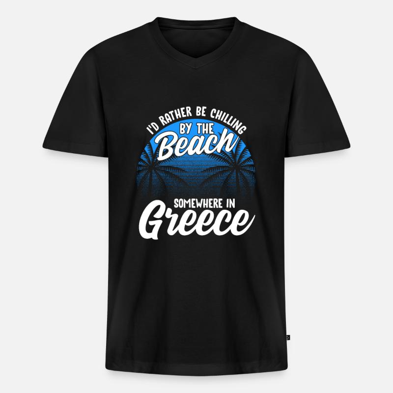 Griechenland - Männer Premium Bio T-Shirt mit V-Ausschnitt - Schwarz