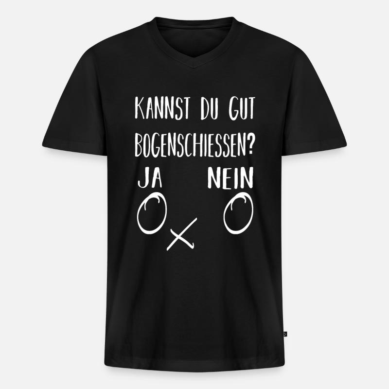 Bogenschießen Langbogen Sport Geschenk - Männer Premium Bio T-Shirt mit V-Ausschnitt - Schwarz