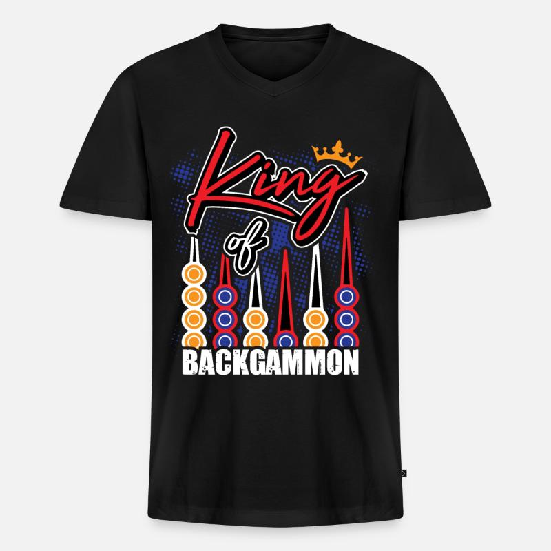 Backgammon Backgammon Game Backgammon King - Men's Premium Organic T-shirt with V-neck - black