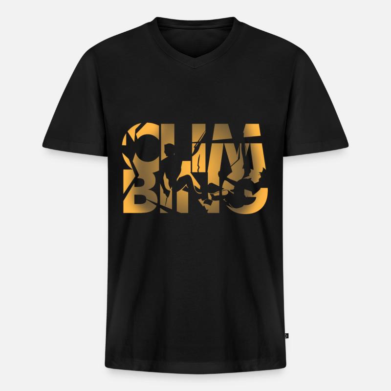 Klettern Klettern Kinder Klettern - Männer Premium Bio T-Shirt mit V-Ausschnitt - Schwarz