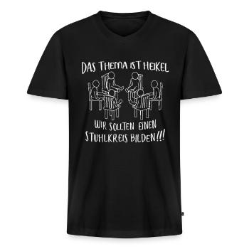 Erzieher Pädagogen Pädagogik Sozialarbeiter - Männer Premium Bio T-Shirt mit V-Ausschnitt - Schwarz - Vorne - Nico (187cm)