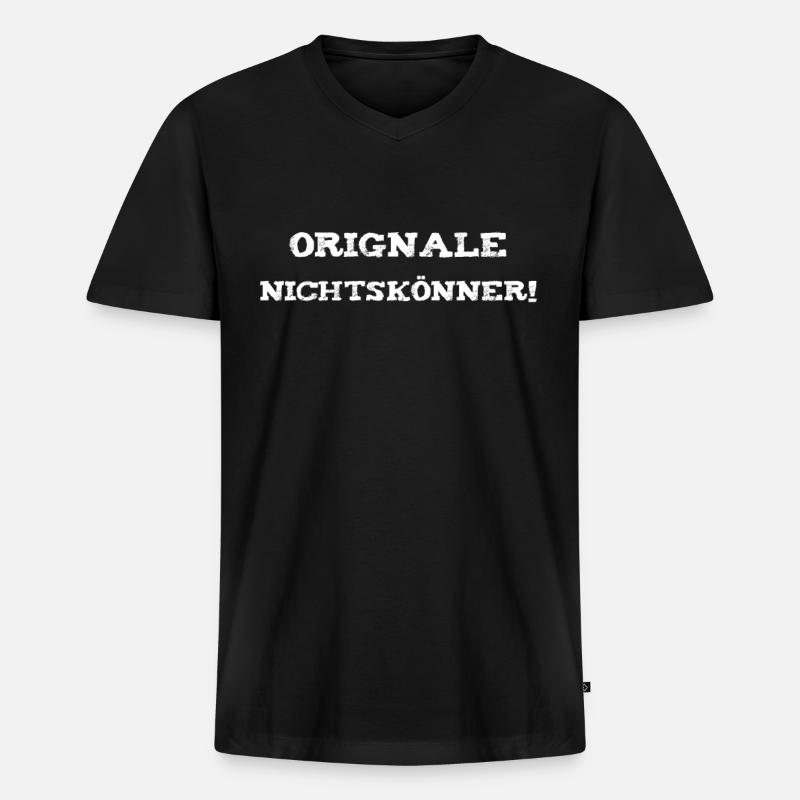 Orginale Nichtskönner! - Männer Premium Bio T-Shirt mit V-Ausschnitt - Schwarz