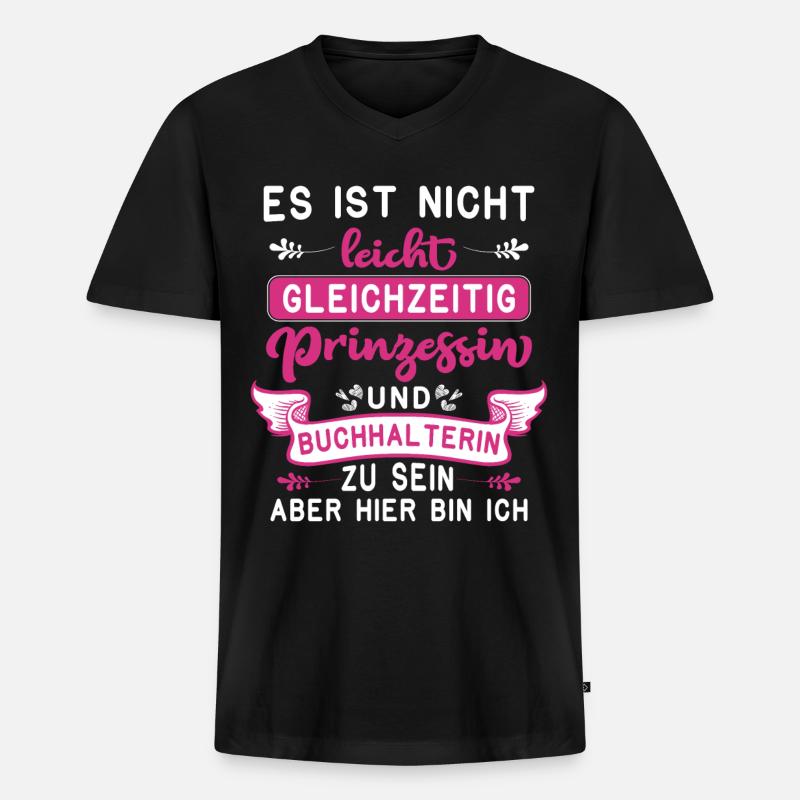 Buchhalter Buchhalter Buchhaltung - Männer Premium Bio T-Shirt mit V-Ausschnitt - Schwarz