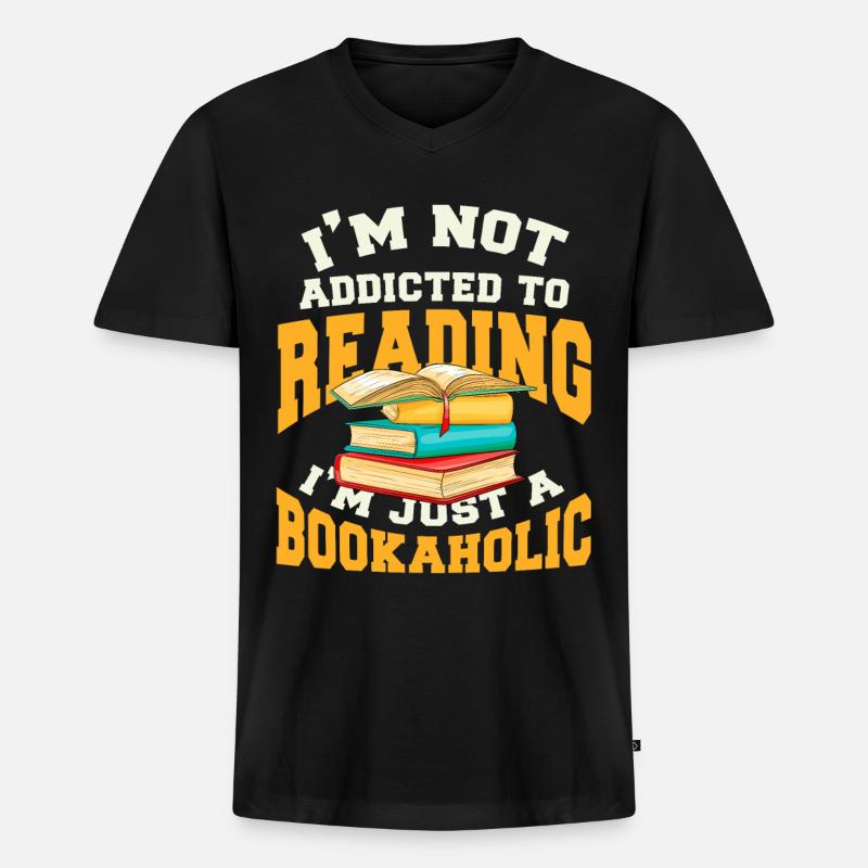 Buch - Männer Premium Bio T-Shirt mit V-Ausschnitt - Schwarz