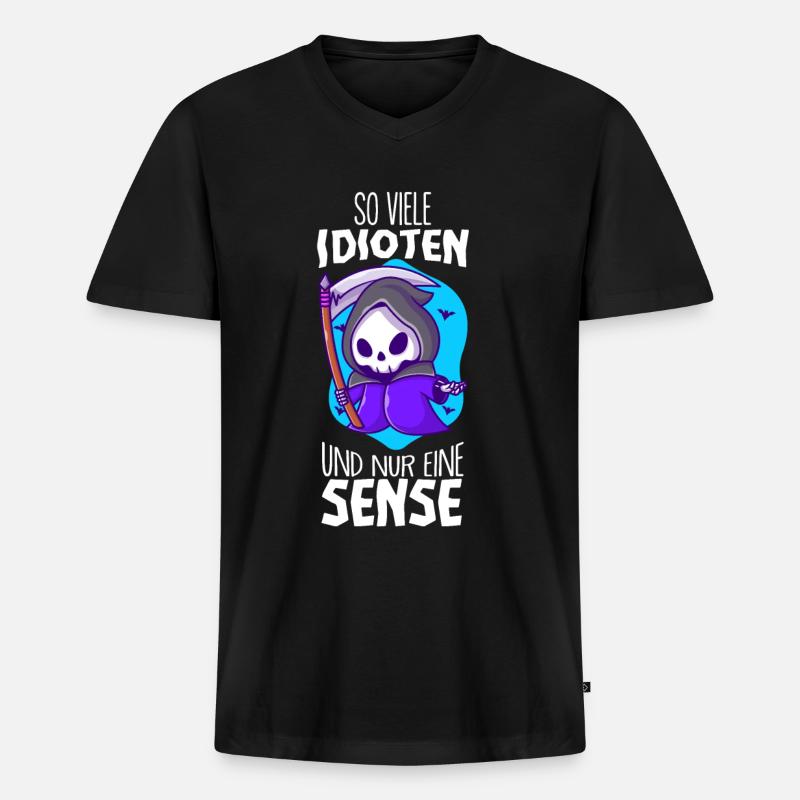 Lustige Sprüche - Männer Premium Bio T-Shirt mit V-Ausschnitt - Schwarz