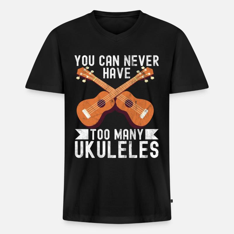 Ukulele - Männer Premium Bio T-Shirt mit V-Ausschnitt - Schwarz