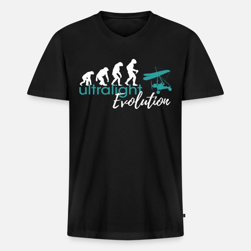 Ultralight Evolution - Männer Premium Bio T-Shirt mit V-Ausschnitt - Schwarz