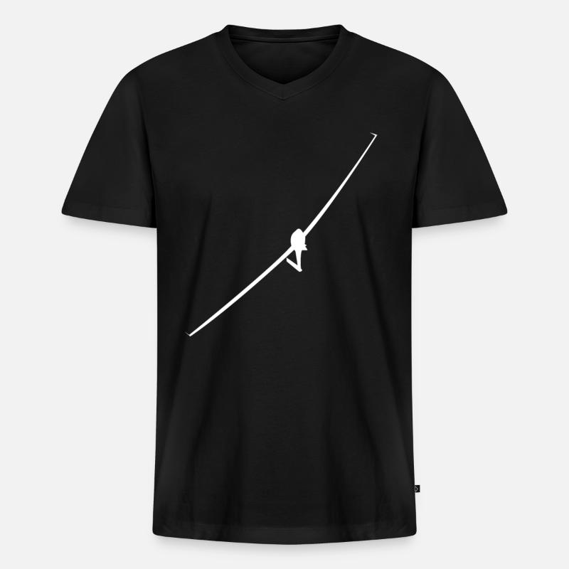 Glider pilot glider flying glider - Men's Premium Organic T-shirt with V-neck - black