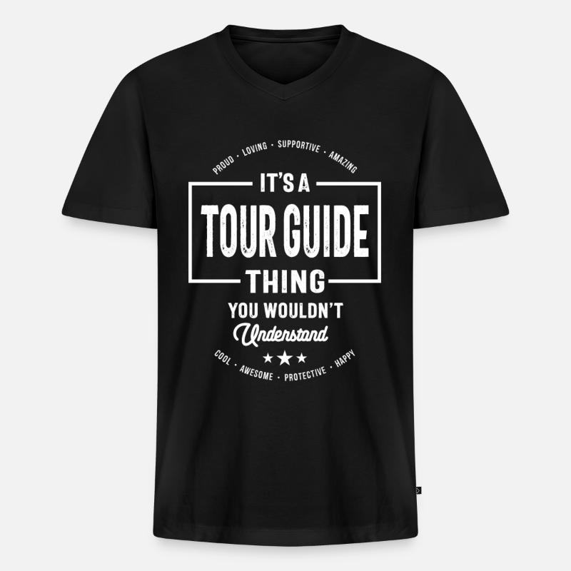 Reiseleiter Berufsbezeichnung - Männer Premium Bio T-Shirt mit V-Ausschnitt - Schwarz