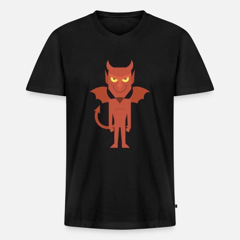Der Teufel - Männer Premium Bio T-Shirt mit V-Ausschnitt - Schwarz