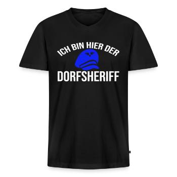 Polizist lustige Polizei Geschenk - Männer Premium Bio T-Shirt mit V-Ausschnitt - Schwarz - Vorne - Nico (187cm)