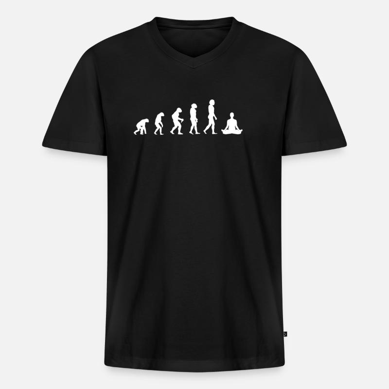 evolution of meditation - Männer Premium Bio T-Shirt mit V-Ausschnitt - Schwarz