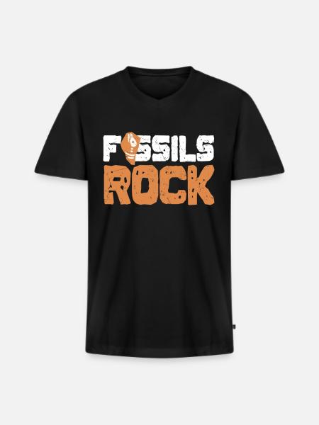 Fossils Rock Archeology Gift - Men's Premium Organic T-shirt with V-neck - black